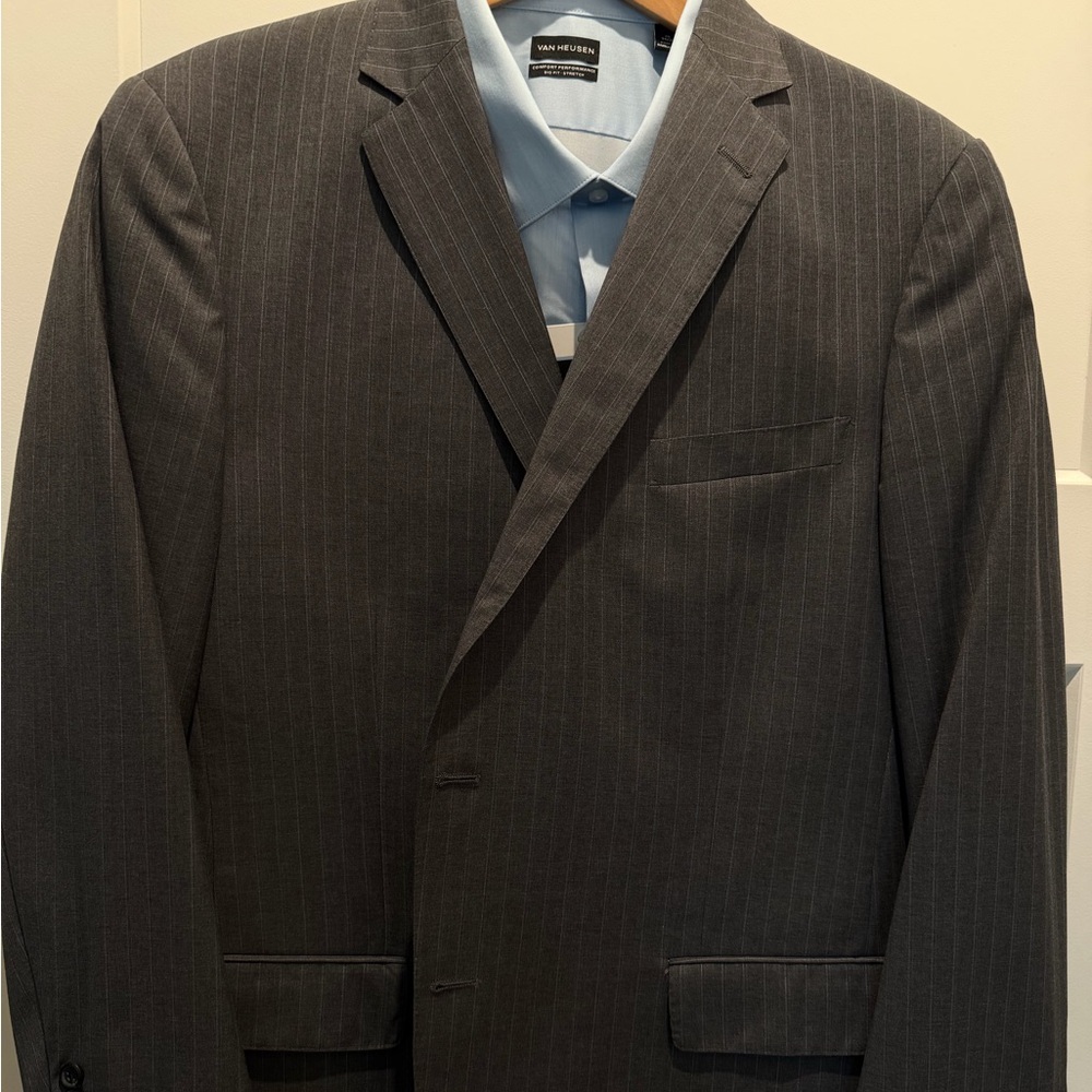 Hart Schaffner Marx Charcoal Pinstripe Suit